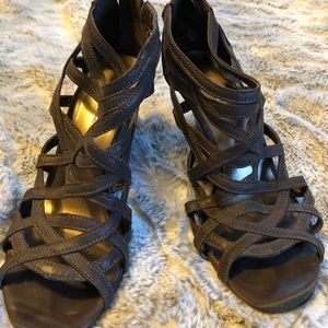 X-Appeal Brown Wedge Sandals with Brown Heel Sz. 7